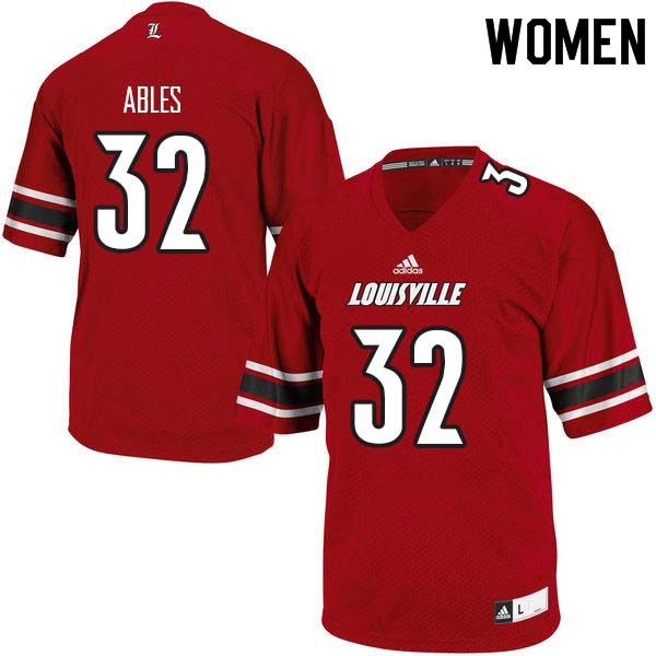 Women Louisville Cardinals #32 Jacob Ables College Football Jerseys Sale-Red